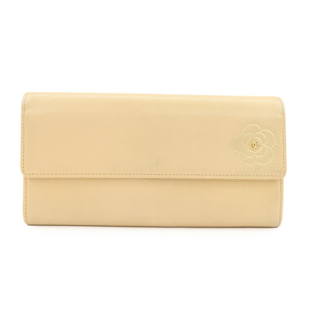Chanel Camellia Flap Leather Long